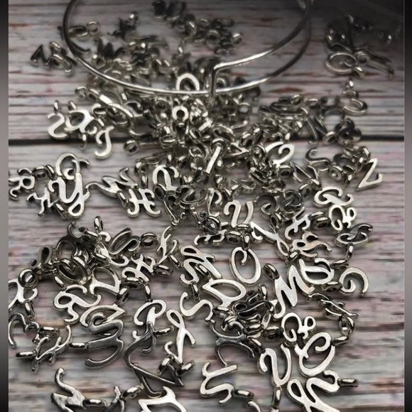 110 ALPHABET LETTER CHARMS, Bracelets & MORE JEWELRY MAKING BUNDLE DIY LOT - Picture 5 of 11